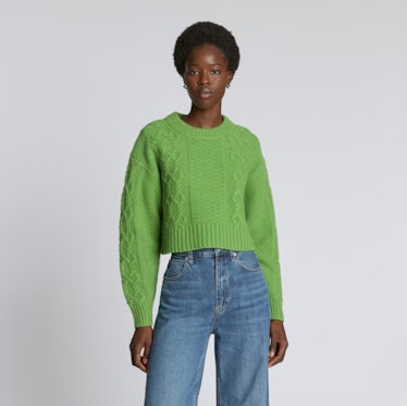 The Felted Merino Cropped Cable Sweater