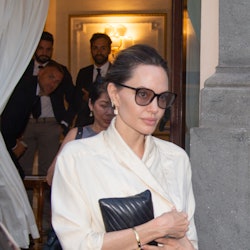 Angelina Jolie is seen leaving her hotel on July 30, 2023 in Rome, Italy. 