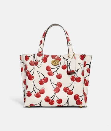 Willow Tote 24 with Cherry print Coach