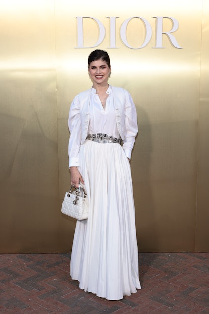 Alexandra Daddario attends as Dior and Jean-Michel Othoniel Present J'adore As Seen By Jean-Michel O...