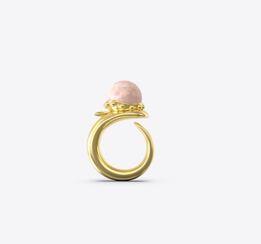 Orb Ring With Rose Quartz 