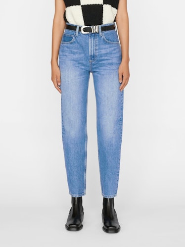 FRAME staight blue mom jeans