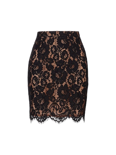 Michael Kors Collection black sheer lace miniskirt