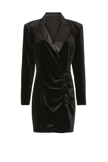 Ashley Park x RTR black velvet blazer dress