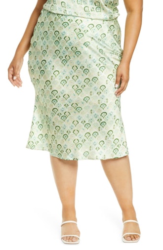 Marble Print Slip Skirt
