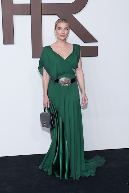 Emma Roberts attends the Ralph Lauren fashion show during New York Fashion Week.