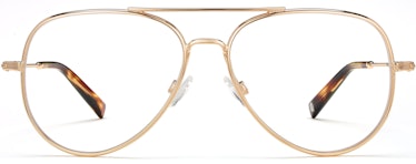 Warby Parker gold aviator glasses