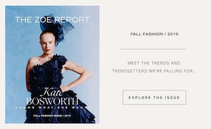 The cover of The Zoe Report's Fall Fashion/2019 issue