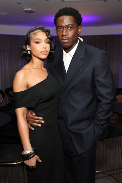 LOS ANGELES, CALIFORNIA - FEBRUARY 15: (L-R) Lori Harvey and Damson Idris attend the after party for...