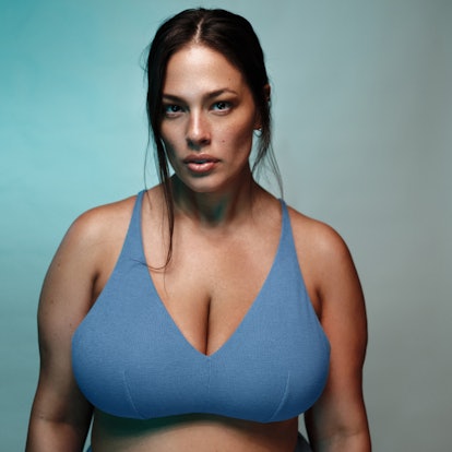 Ashley Graham in her collaboration with Knix 