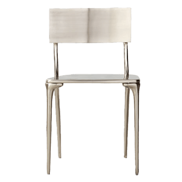 Oro Polished Silver Dining Chair